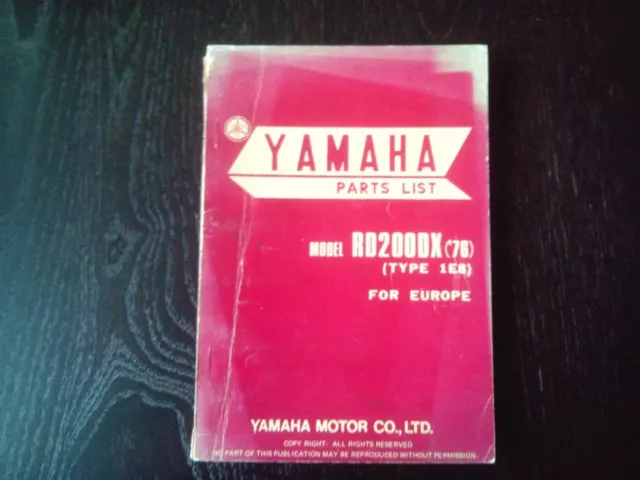 Yamaha RD 200 DX RD200DX RD200 1976 Teile-Katalog Parts Catalogue  List Catalog