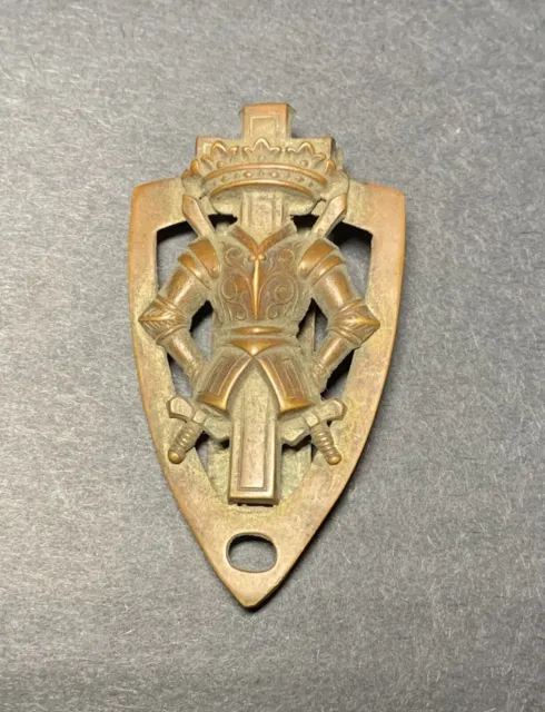 ANTIQUE FREEMASONS KNIGHTS Templar medallion belt pendant clip holder ...