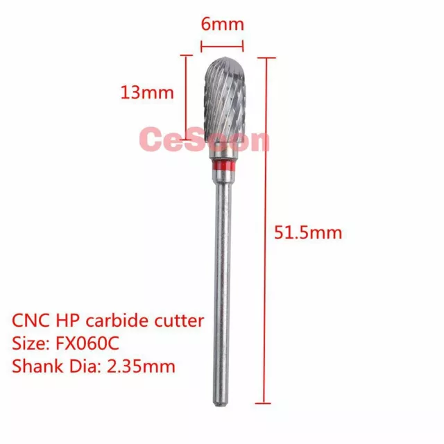 1X Dental Lab Carbide Cutters HP Shank (51.5 mm) FX060C HP Cross Cut Cutter CNC