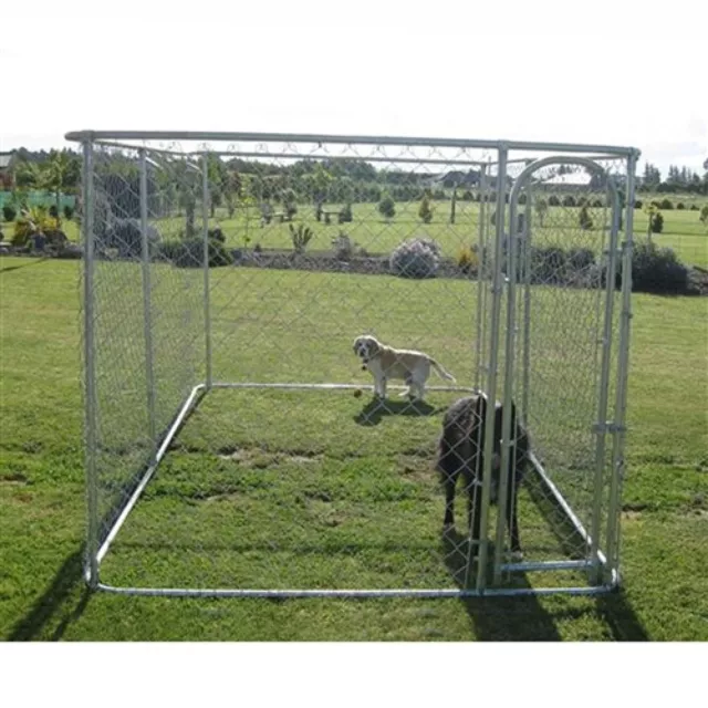 ALEKO Outdoor DIY Chain Link Dog Kennel 7.5 x 7.5 x 4 feet Pet Playpen Run 2