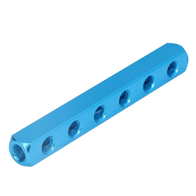 (AL-6)Bloc De Distribution 'air à Filetage G1/4 En Aluminium Collecteur