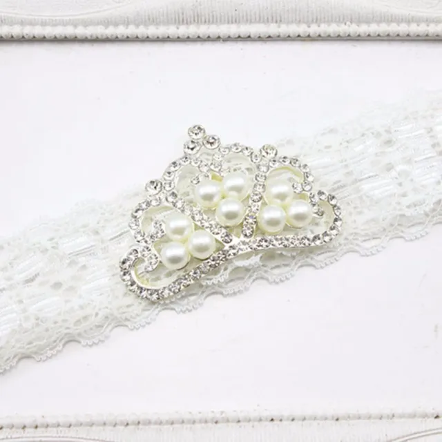Girl Baby Shower Kids Christening Party White Lace Crown Hair band Headband PROP