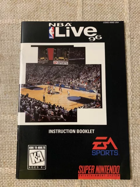 NBA Live 96 SNES Super Nintendo Original MANUAL Instruction Booklet ONLY!