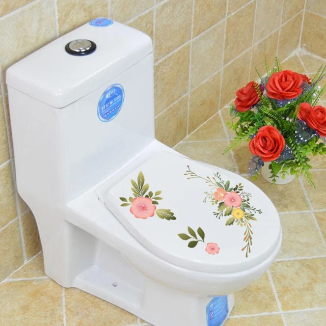 Autocollant Couverture Siège Toilettes PVC - 35x40cm, Bleu - Décoratif, Facile à Coller