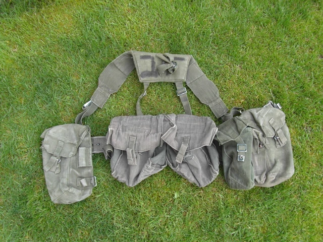 58 Pattern BRITISH ARMY 1958 58 Pattern Webbing Belt Pouches Braces Falklands Op ...