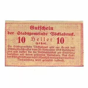 [#324001] Banknote, Austria, Vöcklabruck O.Ö. Stadt, 10 Heller, texte 1, 1919 2