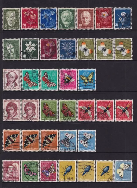 SWITZERLAND 1944-56 Pro Juventute Charity Semi-Postal Issues SC B137-B261