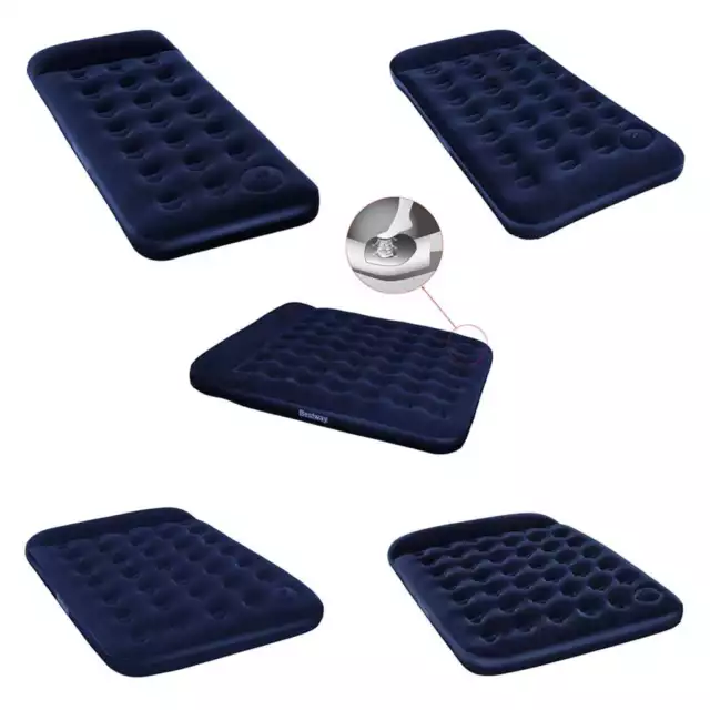 Bestway Matelas Lit Gonflable Lit d'Appoint Floqué avec pompe à pied intégrée Be