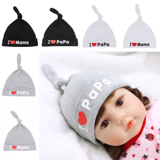0-3M Baby Hat Cotton Knitted Hats Adjustable Beanie Hat  Girls Boys