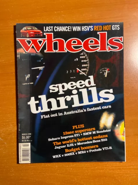 Wheels magazine - March 1998 - Jaguar XJR v AMG E55 - STi v BMW M Roadster