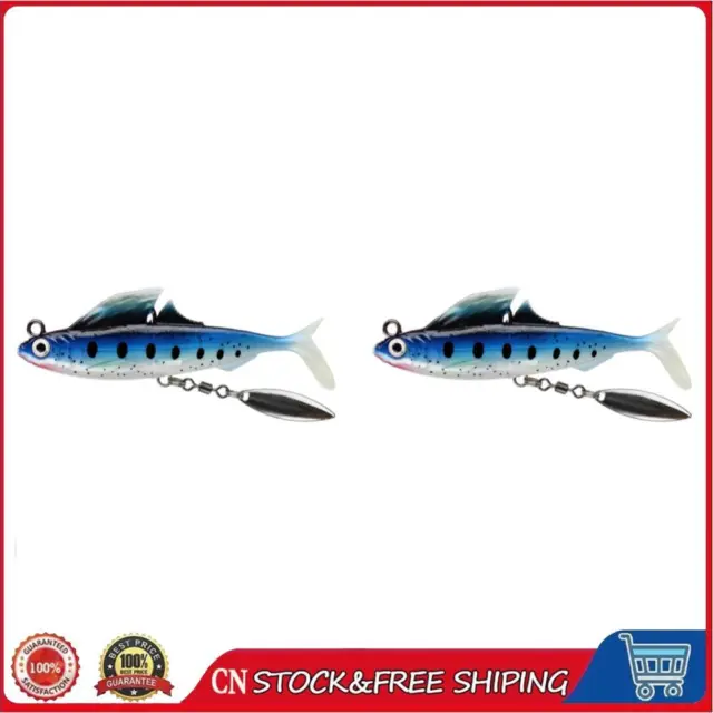 2PCS 3D EYES Soft Lure Jig Head Artificial Fishing Bait with Sequin (Red)  £6.28 - PicClick UK