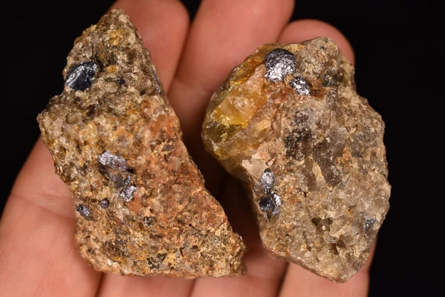 2 *AUSTRALIAN MOLYBDENITE* Specimens 4-6cm 70.5g In Quartz Rough Kingsgate NSW