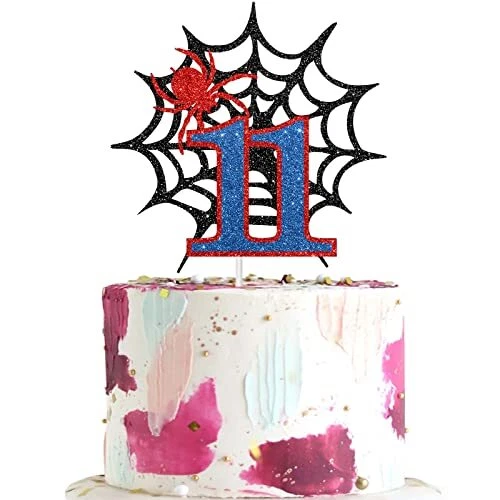 Dalaber Spider Man Cake Topper for 11th Birthday - Boys 11th Birthday Party