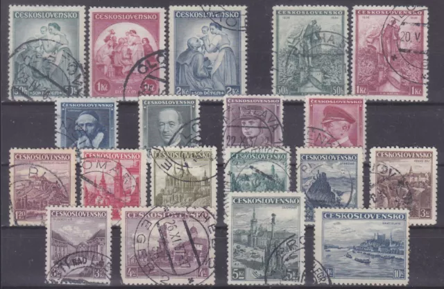 CZECHOSLOVAKIA - 1936 COMPLETE YEAR SET - JAHRGANG - used