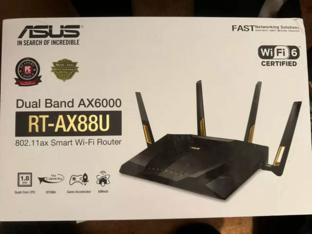 Router Gigabit de doble banda ASUS RT-AX88U AX6000 4804 Mbps - negro
