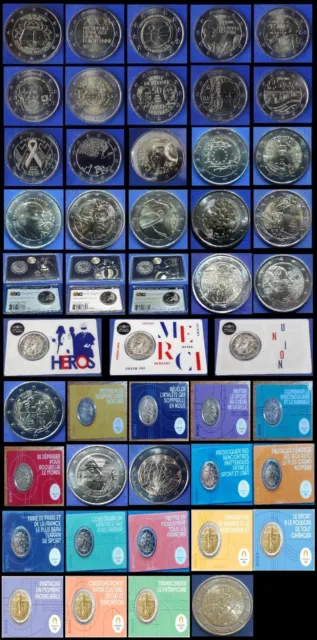 FRANKREICH - 2 EUROS Gedenkmünzen 2007 - 2023  ALLE JAHRE VERFÜGBAR    UNC