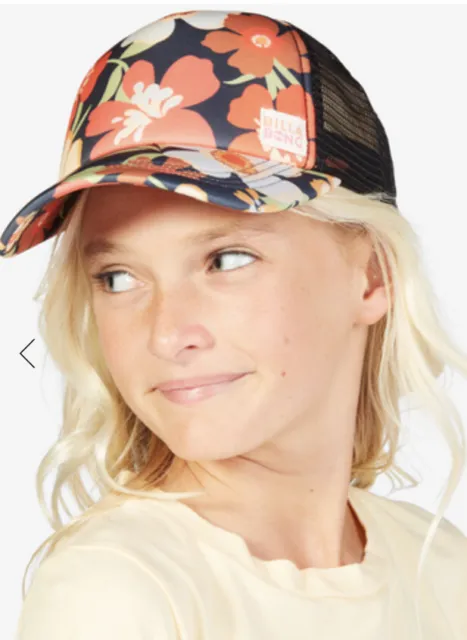 BILLABONG Shenanigans Floral Hibiscus Surf Girls Trucker Hat One Size