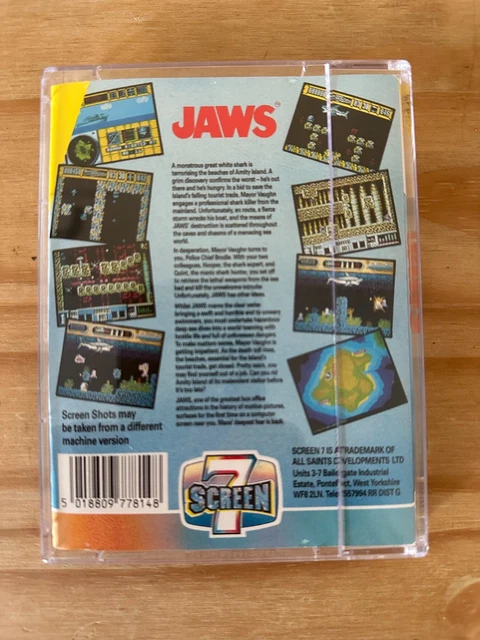 JAWS (SCREEN 7) ZX Spectrum 48k/128k cassette. New case. Tested/Working ...