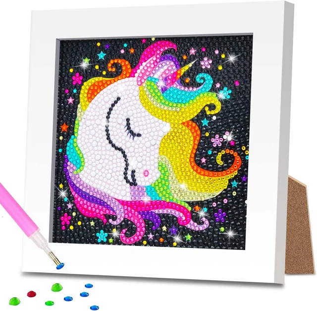 Diamond Painting Set für Kinder, 5D Diamant Kunst Malerei Kits mit Rahmen, Full
