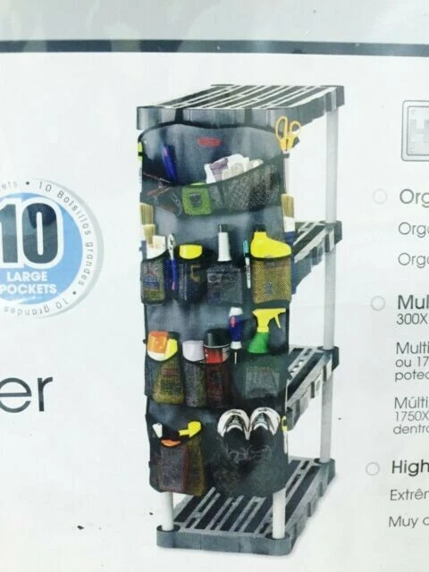 Rubbermaid 10 Pocket Large Garage Organizer X2 Heavy Duty Closet Storage