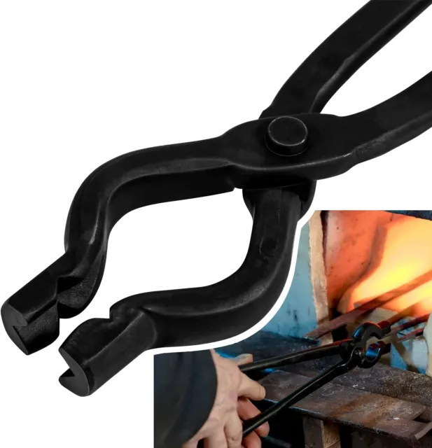 17 Inch V-Bit Bolt Knife Making Blacksmith Tongs Bladesmith Wolf Jaw Anvil Forge