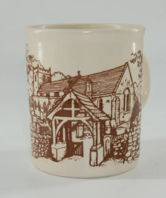 Vintage Rustic Mug with English Countryside Village Made in England