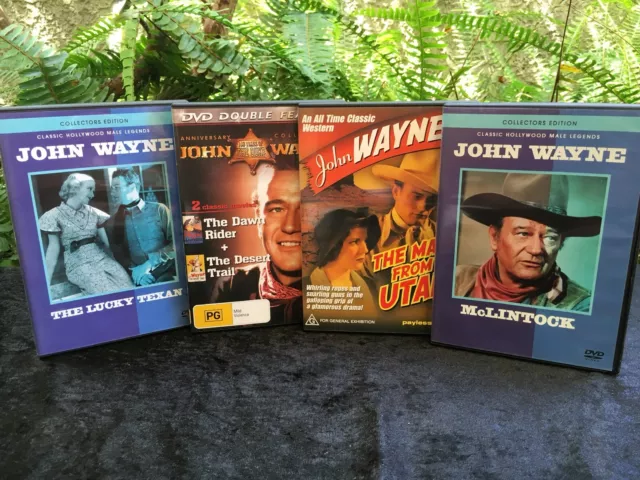 Bulk Lot Of John Wayne DVDs 5 Old Movies Westerns Man From Utah The Lucky Texan