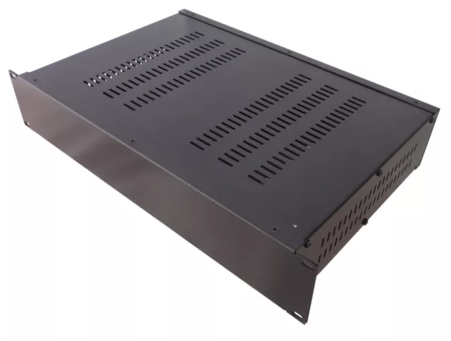 2U  Rack Mount Chassis 19 inch Enclosure 300mm deep Vented top and Sides