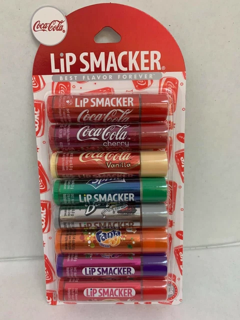 New Set Lip Smackers Coca-Cola Flavored  Balm Vanilla Cherry Fanta Sprite Soda
