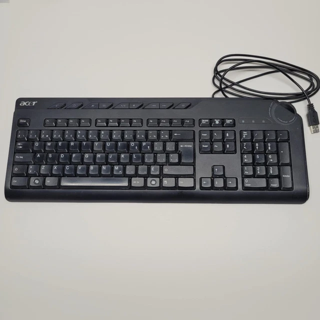 ACER DESKTOP KEYBOARD model KU-0760 English 104 Keys USB TESTED