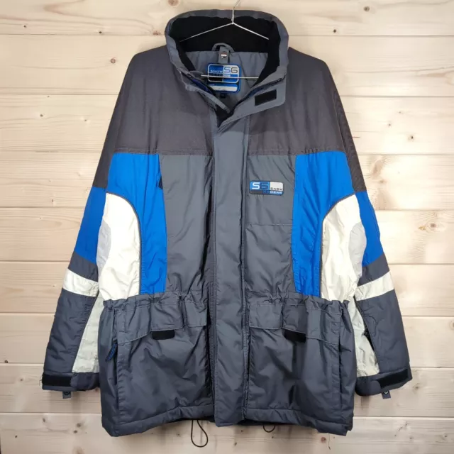 TCM SNOW GEAR Mens XL Recco Tracking Vintage Retro Blue Grey Ski Jacket Coat 40.00 PicClick UK