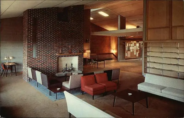 Durham,NH Main Lounge and Lobby,The Memorial Union Strafford County Postcard