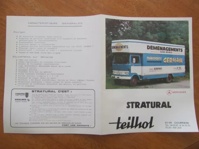 Ancienne Brochure Teilhol Camion Mercedes Demenagements Germain Aubenas Le Teil