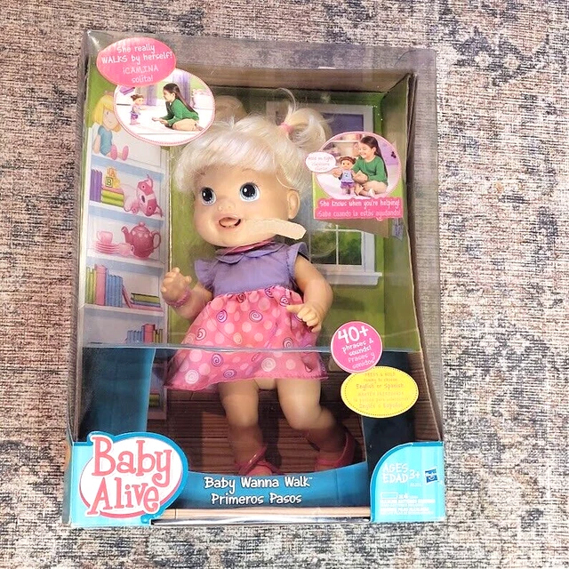 NEW Baby Alive Wanna Walk Talking Doll Blonde Hasbro NOS Collection Love NIB Box