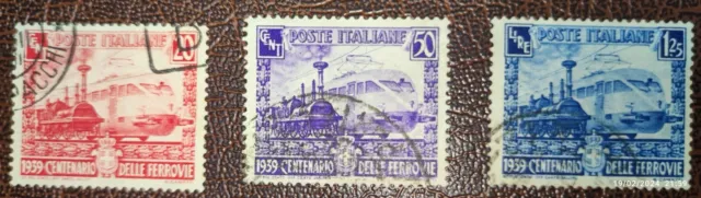 1939 Regno Centenario delle ferrovie Italiane serie completa Usati.