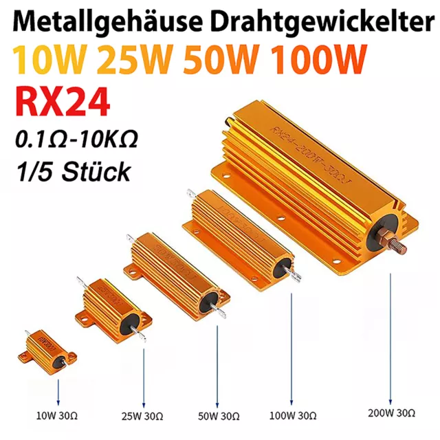 RX24 10W 25W 50W 100W Metallgehäuse Drahtwiderstand Hochlast Widerstand