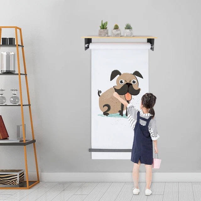 Wall Mounted + Kraft Paper Dispenser & Cutter: Includes Paper Roll, Top Board US