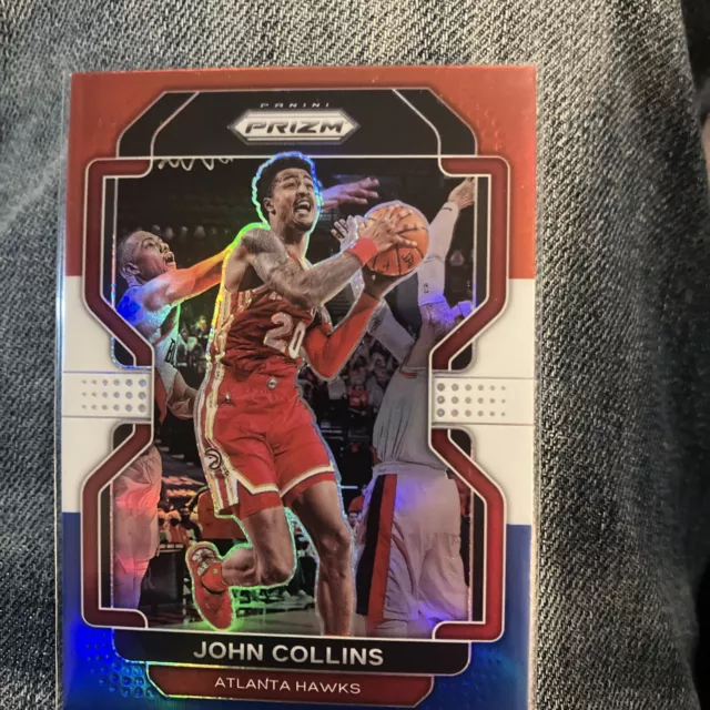 John Collins 2021-22 Panini Prizm Red White Blue Atlanta Hawks #49