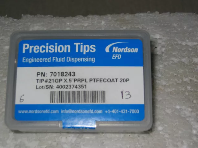 Lot #6 Nordson 7018243 Precision Tips Dispensing Tips, 13 Count