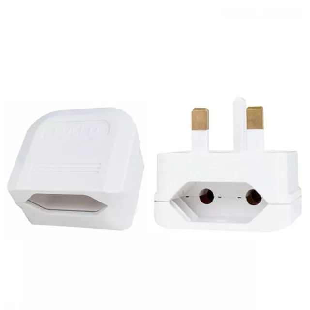 European | EU To UK | 2-Pin To 3-Pin | Travel Plug Socket Converter Adapter UK 3