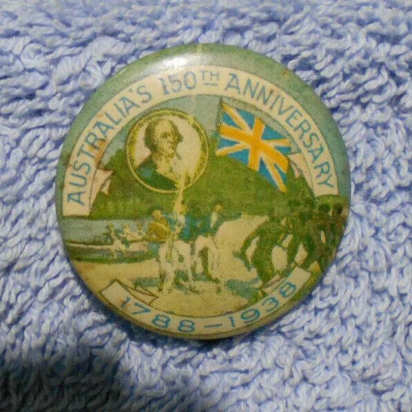 #D498. 1788 to 1938 AUSTRALIA DAY   TIN BADGE