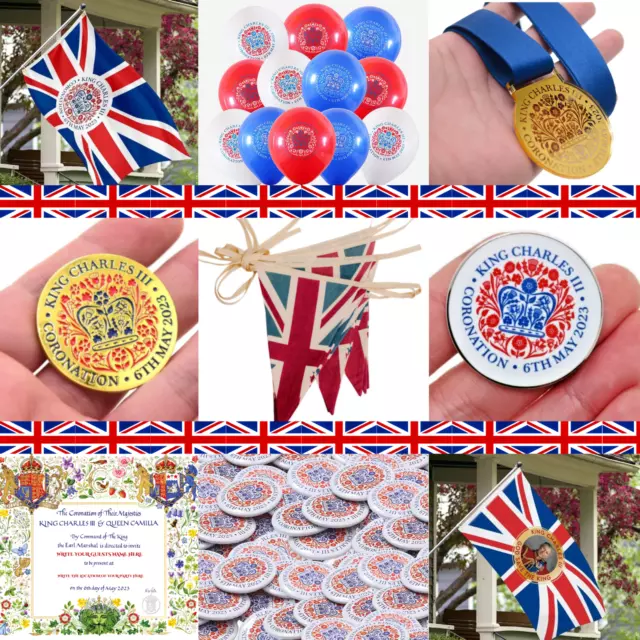 King Charles Coronación Union Jack Bandera Bunting Fiesta Decoraciones Tela Insignia