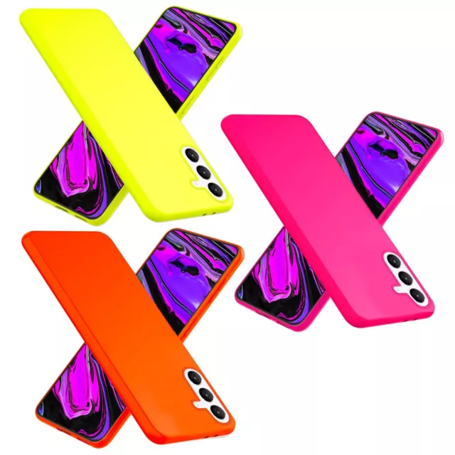 Neon Hülle für Samsung Galaxy S24, Bunt Weich Schlank Soft, Handy Schutz Cover