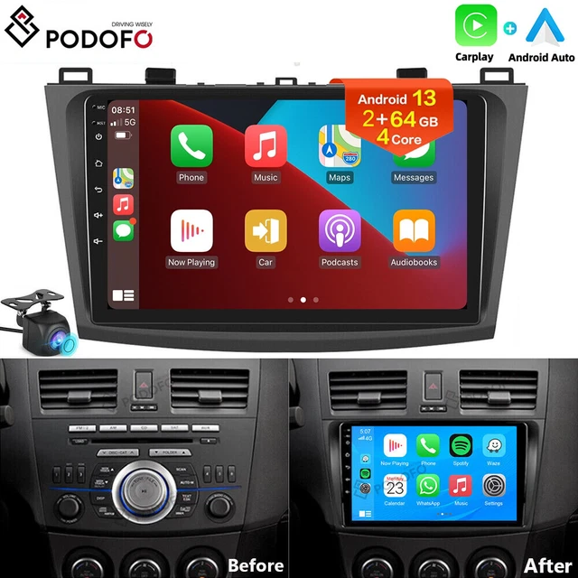 Autoradio Android Pour Mazda 3 (2013-2017) - Écran Tactile 9", GPS, 4G, WiFi, CarPlay, 2Go RAM + 32Go ROM
