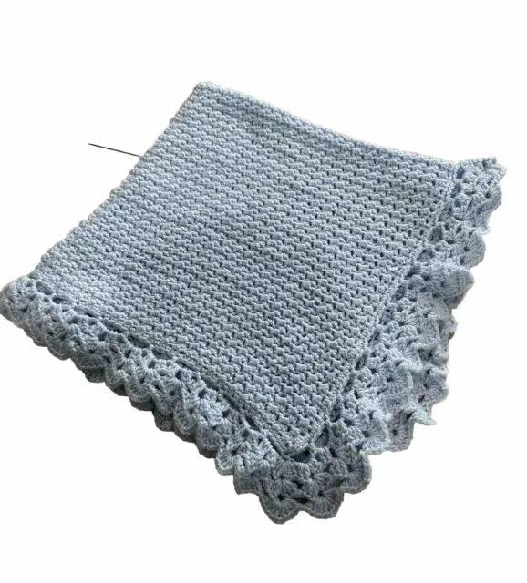 NEW Handmade Crochet Baby Blanket Afghan (baby Blue)