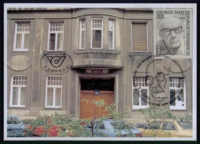 AUSTRIA MK 1992 SAIKO LETTERATURA BOIA MAPPA MASSIMA MAXI CARD MC