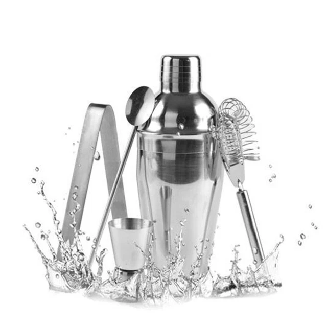 5 pièces kit shaker à cocktail de vaisselle vintage ustensiles en 6