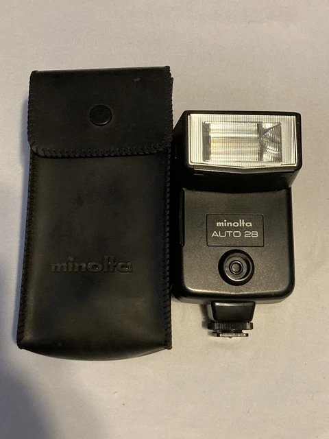 Minolta Auto 28 Flash with Soft Case Black Japan