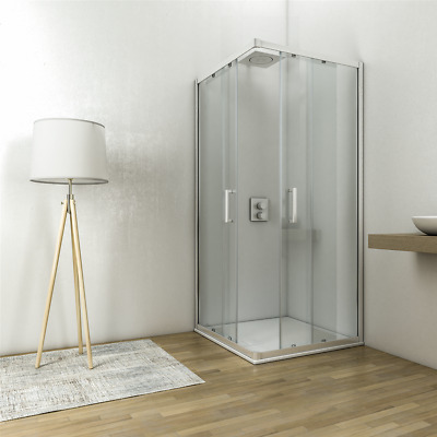Acacia Box doccia cabina angolare 70x70 75x75 80x80 90x90 70x90 70x100 70x120 80x100 80x120 cm porta scorrevole vetro cristallo anticalcare 6mm 70x70 cm, Vetro: OPACO 