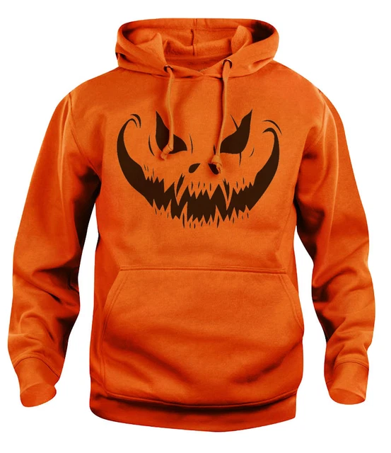 Felpa con cappuccio Halloween con cappuccio da donna Scary-Zumpkin Face NUOVA S-XXL